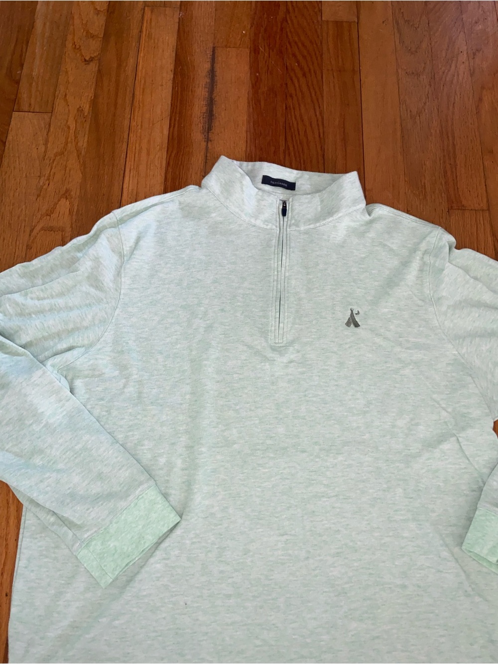 Light Mint Quarter-Zip Pullover with Small Logo - never worn